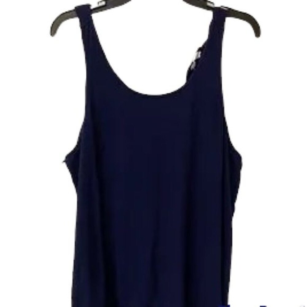 Crown Ivy Girls Blue Romper Tassel Hem Wide Tank Straps Size Large Kids
